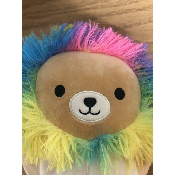 Squishmallow Kellytoy 8” Squishy Soft Plush Toy Leonard the Rainbow Mane Lion - Picture 3 of 6